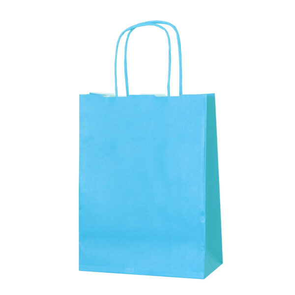 LIGHT BLUE TWISTED HANDLE PAPER PARTY BAGS – SIZE SMALL 18 X 8 X 22CMS