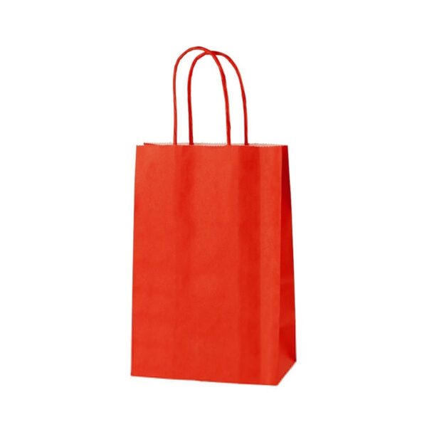 RED TWIST HANDLE PAPER PARTY BAGS – SIZE EXTRA SMALL 14 X 8 X 21CMS