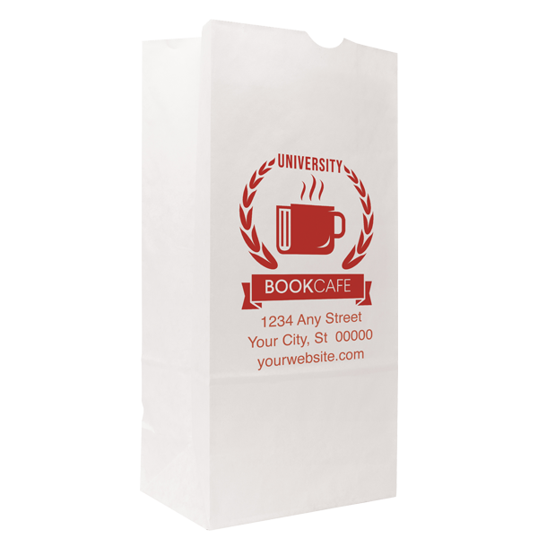 6.25" x 12.5" x 3.8125" One Color White SOS Paper Bag